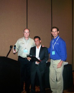 Norman Calderon from Greentree Solutions gladly accepts his Tabs3 award.