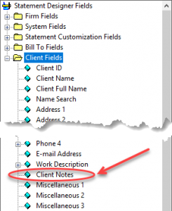 Client Notes now available in Statement Designer