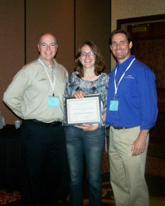 Stephanie Cleveland collected two awards, including this one, for Reseller of the Year.